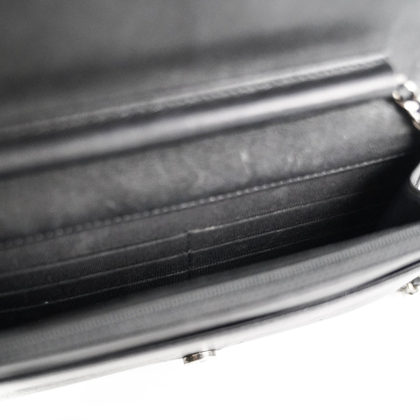 Chanel Woc Wallet On Chain Mohair Leather Black