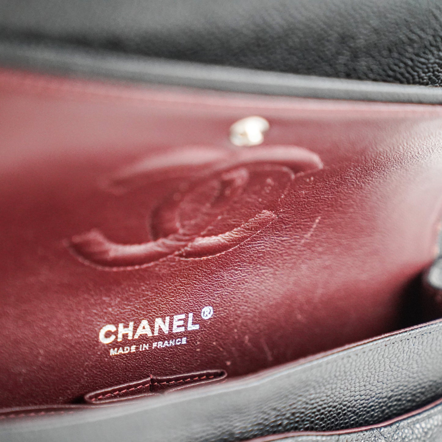 Chanel Medium/Large Double Classic Flap Caviar Black
