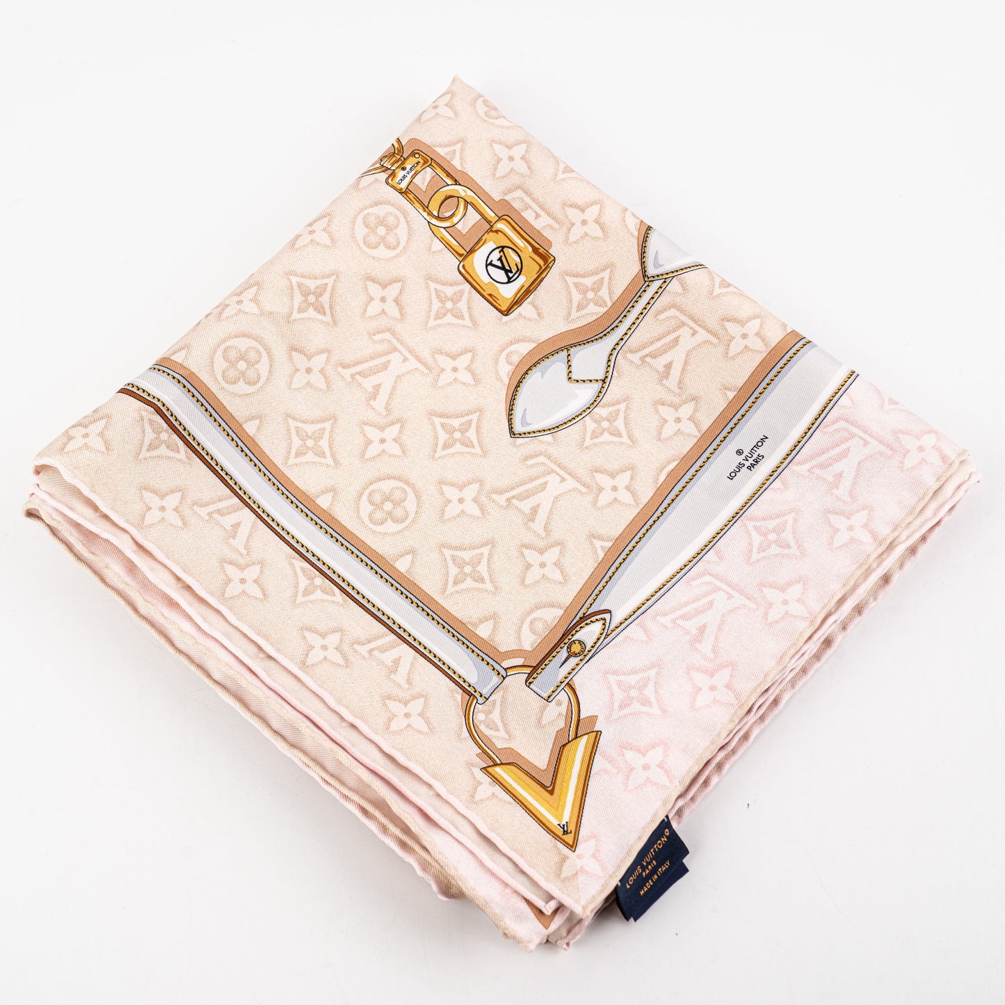 Louis Vuitton  Carre 90 x 90 Silk Scarf Light Pink