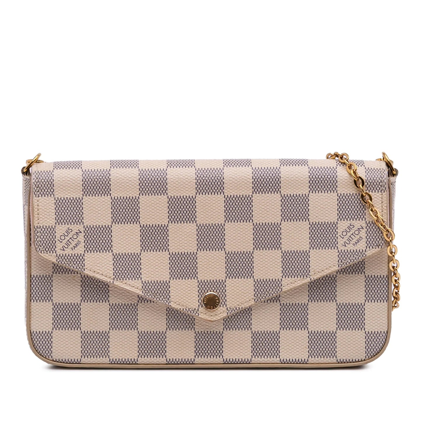 White Louis Vuitton Damier Azur Pochette Felicie Crossbody Bag