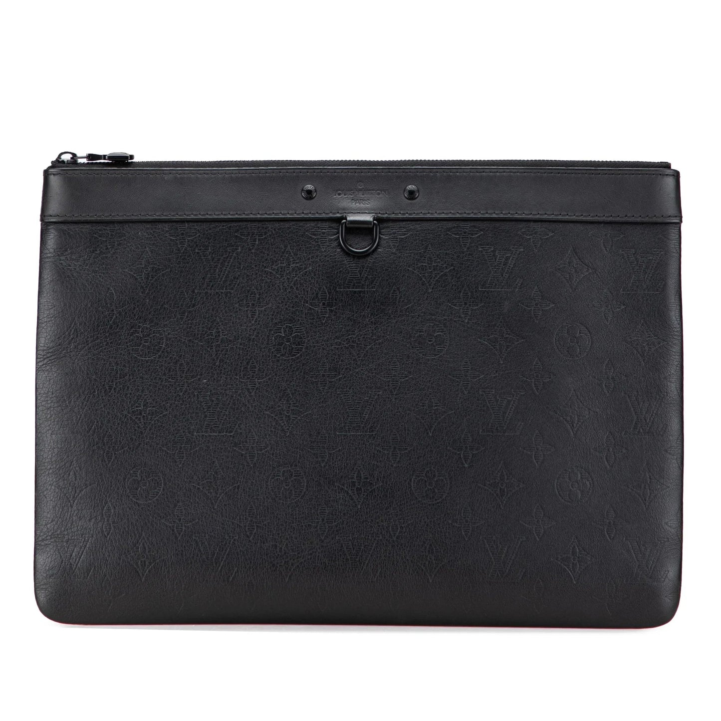 Black Louis Vuitton Monogram Shadow Discovery Pochette Clutch Bag