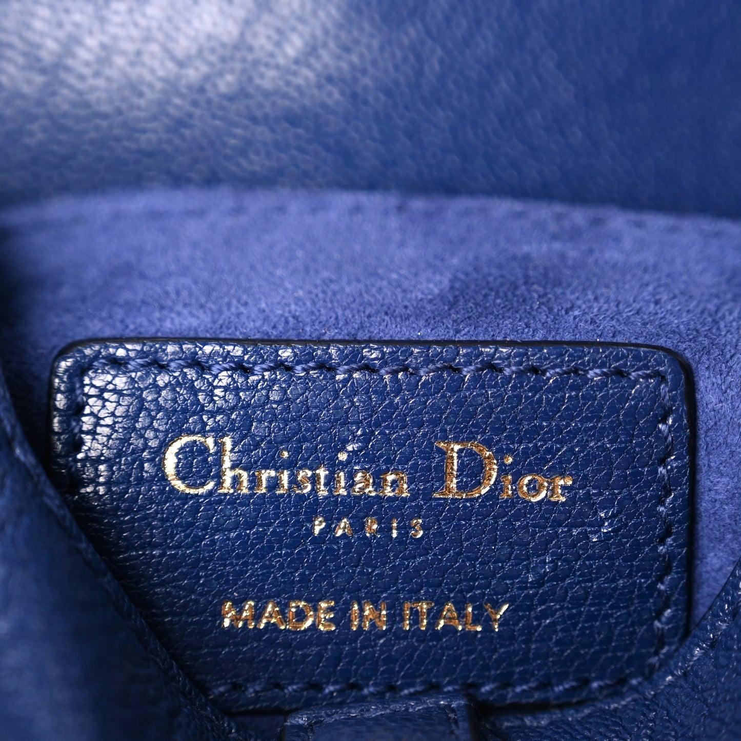 Christian Dior Goatskin Micro Saddle Bag With Strap Blue Royale