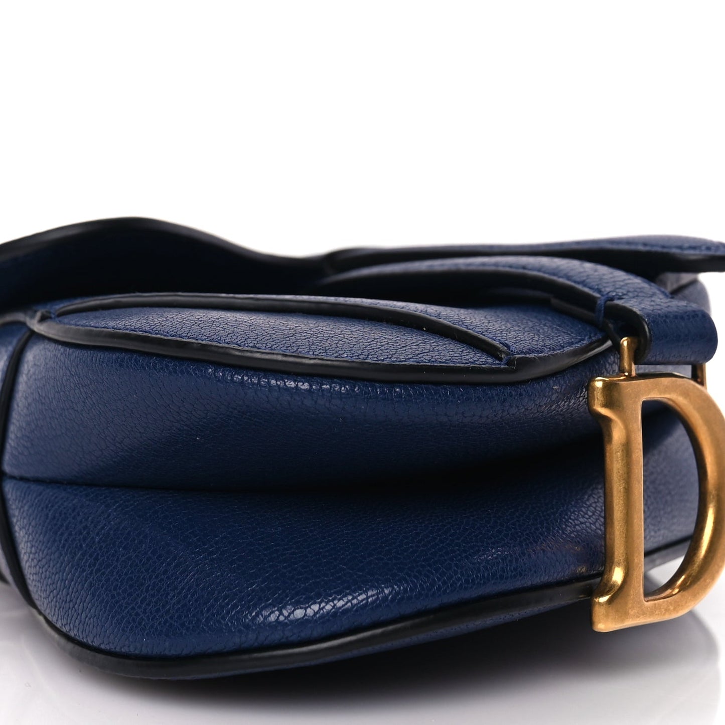 Christian Dior Goatskin Micro Saddle Bag With Strap Blue Royale