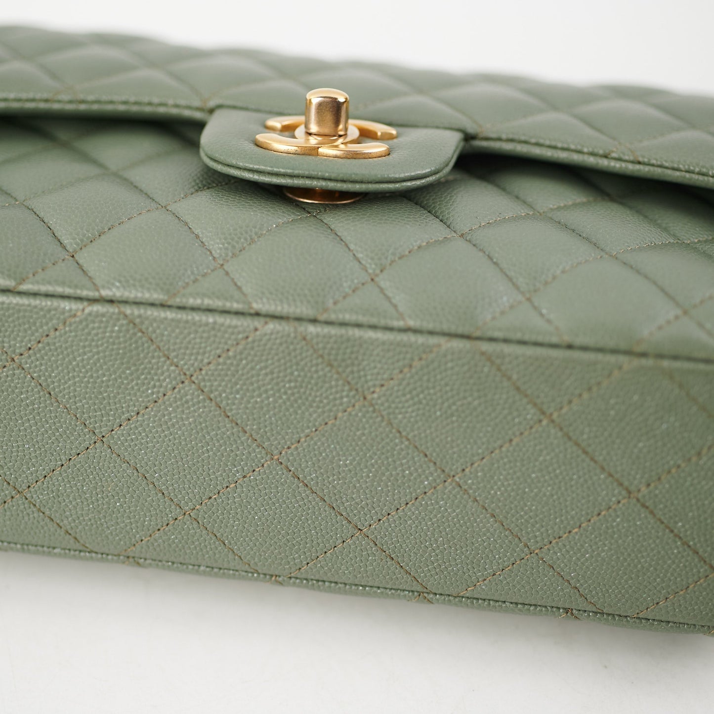 ITEM 30 - Chanel Classic Small Double Flap Iridescent Green 18C