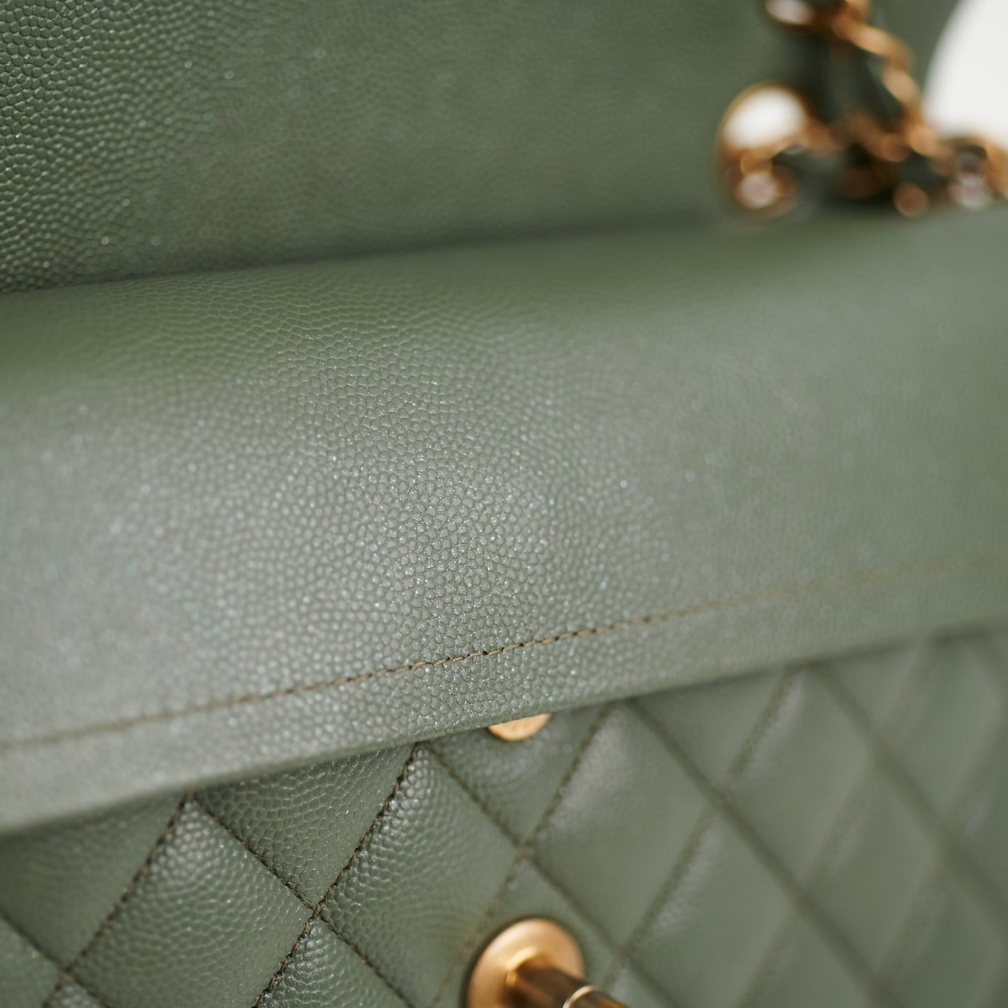 ITEM 30 - Chanel Classic Small Double Flap Iridescent Green 18C
