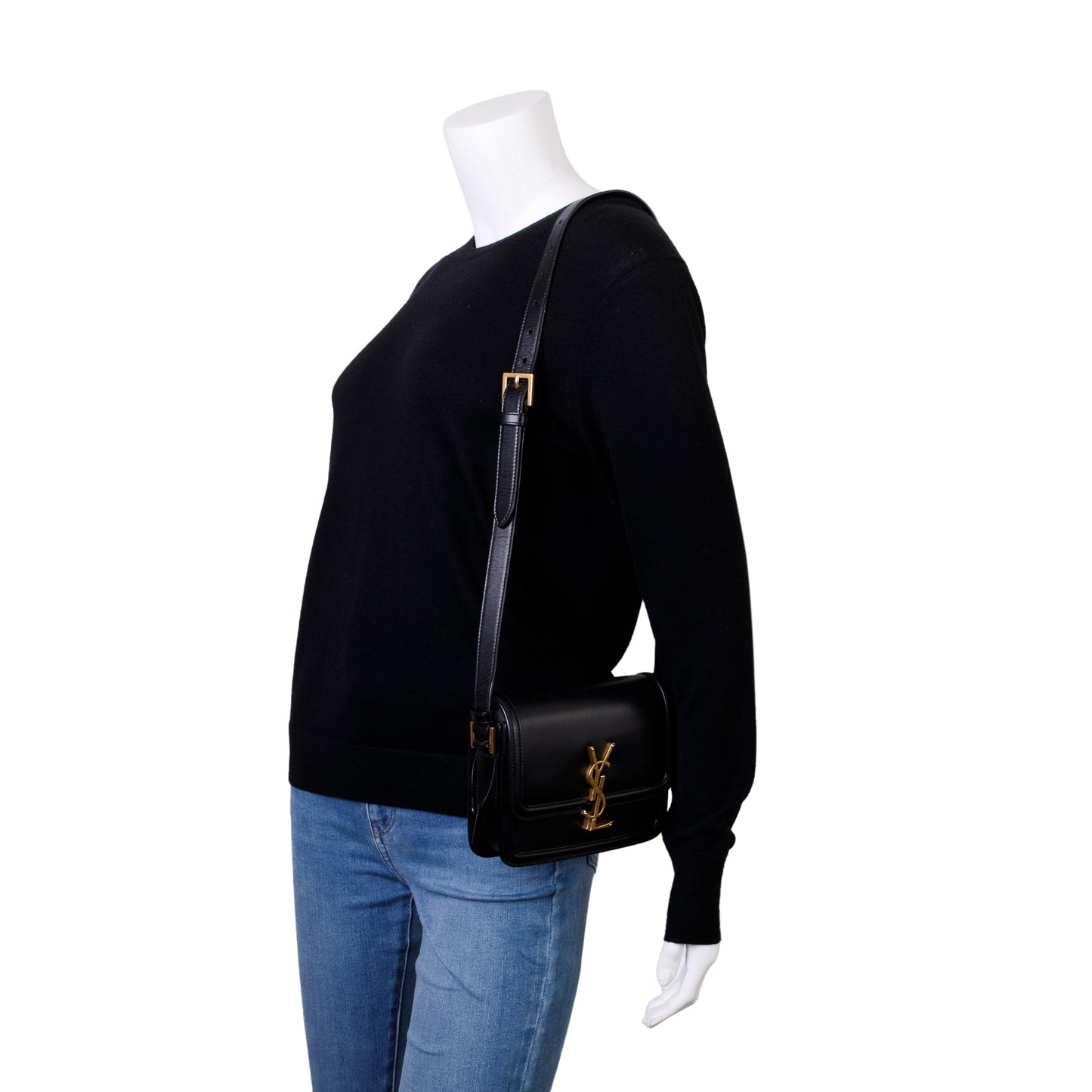 Saint Laurent 2020 Black Box Leather Small Solferino Satchel