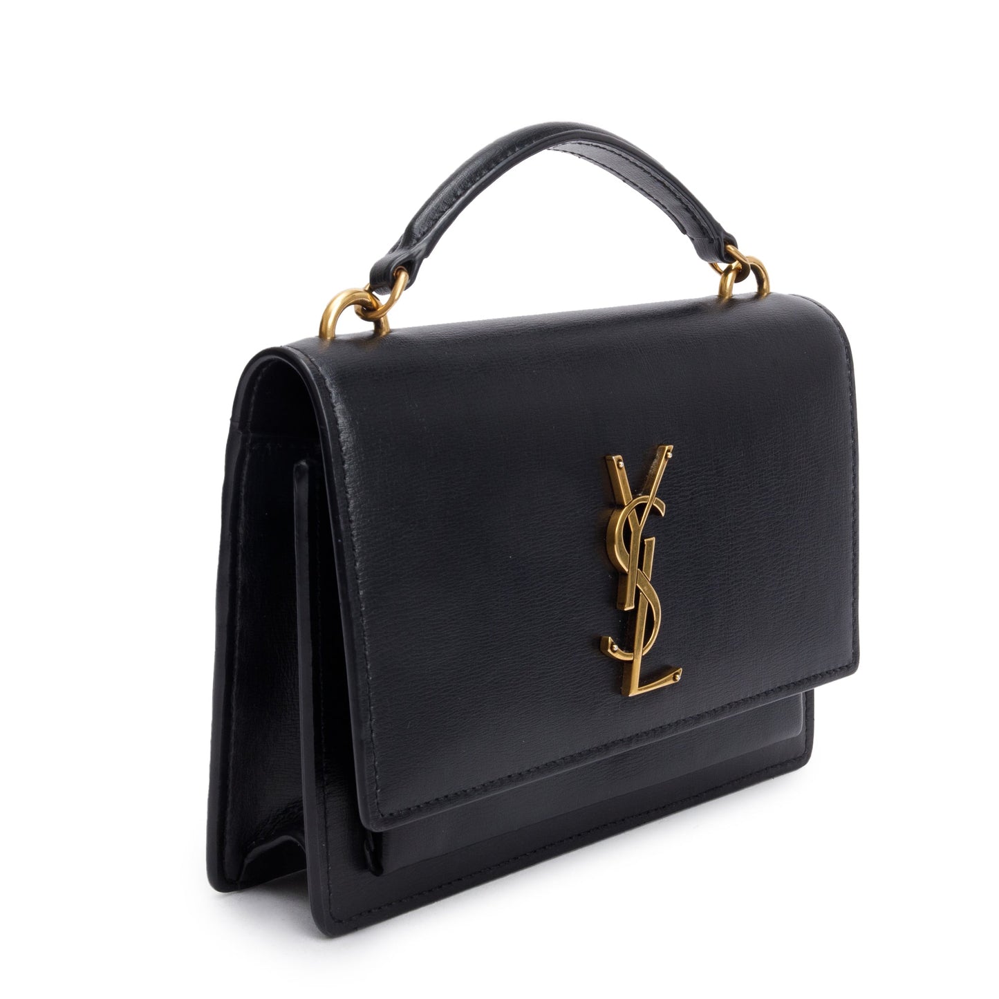 Saint Laurent 2020 Black Calfskin Leather Sunset Chain Wallet