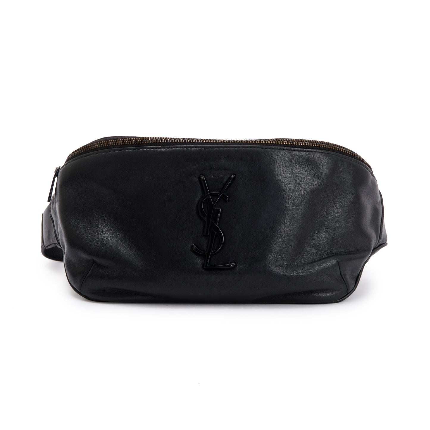Saint Laurent 2020 Black Lambskin Cassandre Classic Crossbody Belt Bag