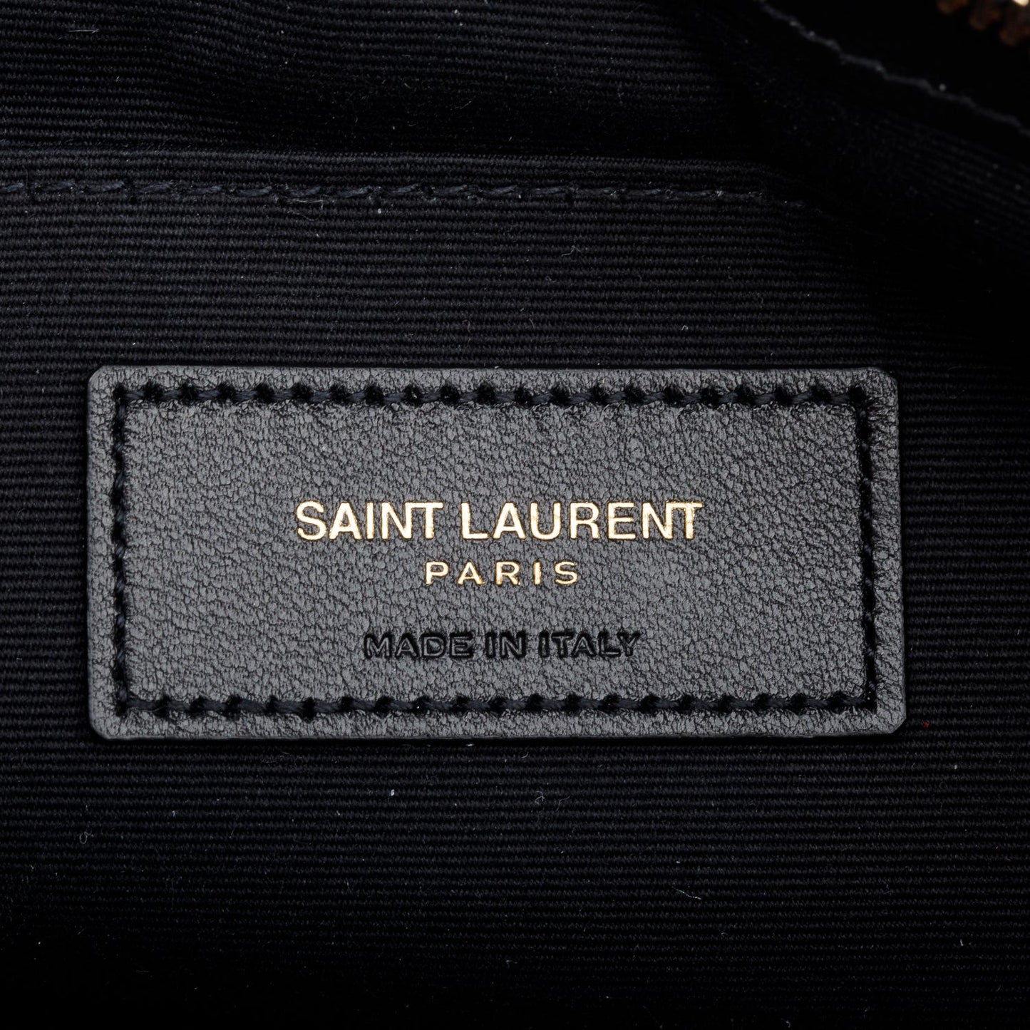 Saint Laurent 2020 Black Leather Cassandre Matelasse A5 Pouch