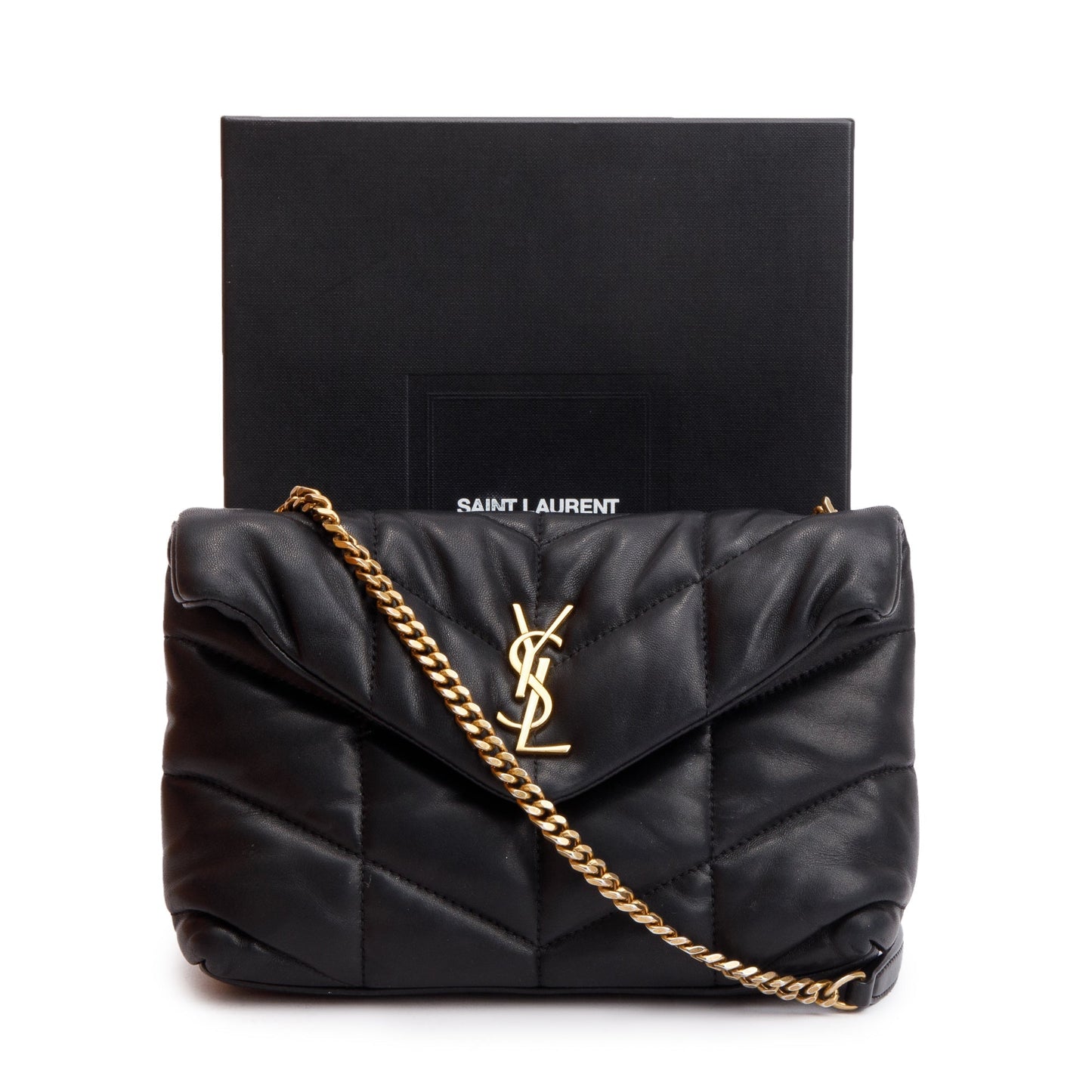 Saint Laurent 2020 Black Leather Toy Puffer Loulou Shoulder Bag