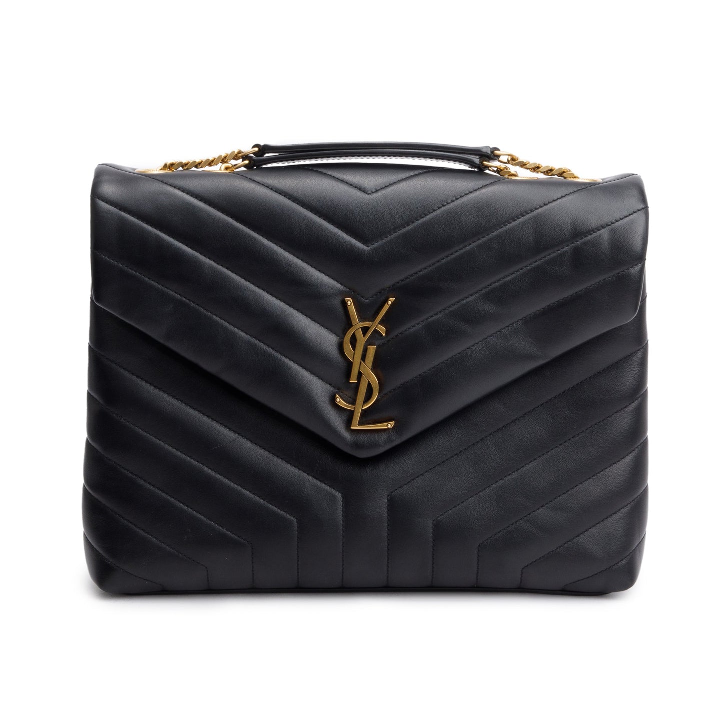 Saint Laurent 2020 Black Quilted Leather Medium Loulou Monogram Shoulder Bag