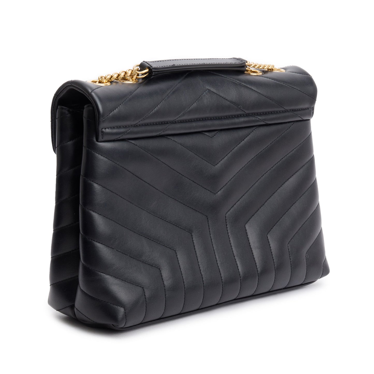 Saint Laurent 2020 Black Quilted Leather Medium Loulou Monogram Shoulder Bag
