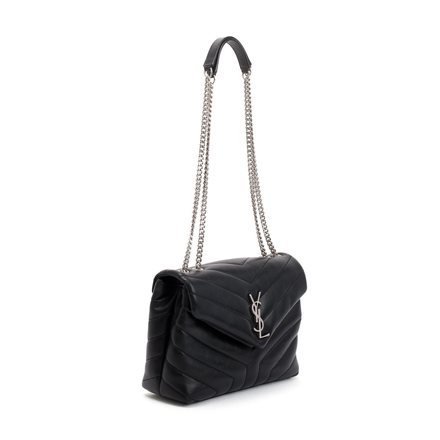 Saint Laurent 2020 Black Quilted Leather Small LouLou Chain Shoulder Bag