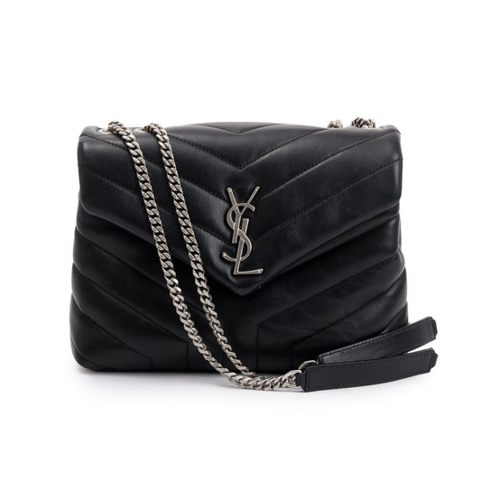 Saint Laurent 2020 Black Quilted Leather Small LouLou Chain Shoulder Bag