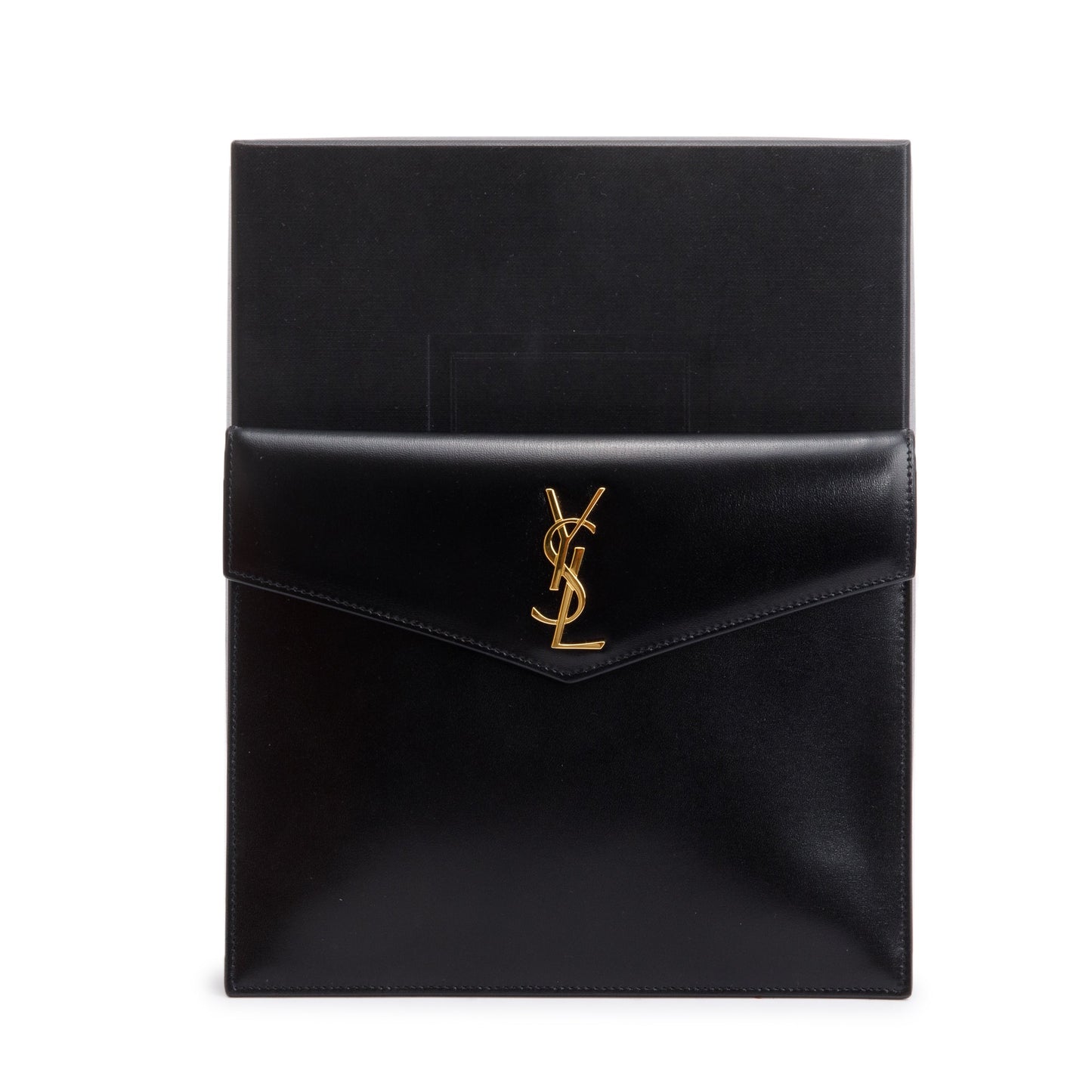 Saint Laurent 2020 Black Smooth Shiny Leather Baby Uptown Pouch