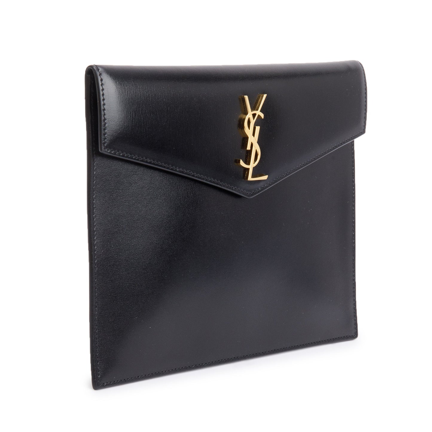Saint Laurent 2020 Black Smooth Shiny Leather Baby Uptown Pouch
