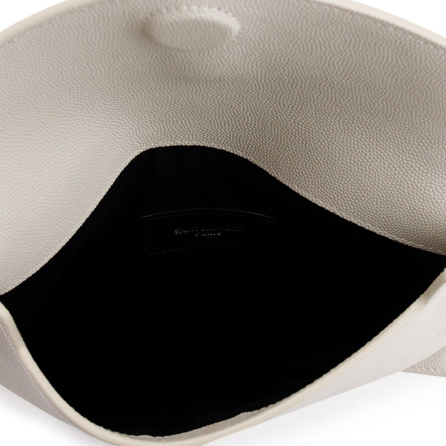 Saint Laurent 2020 Creme Grain de Poudre Monogram Uptown Baby Pouch