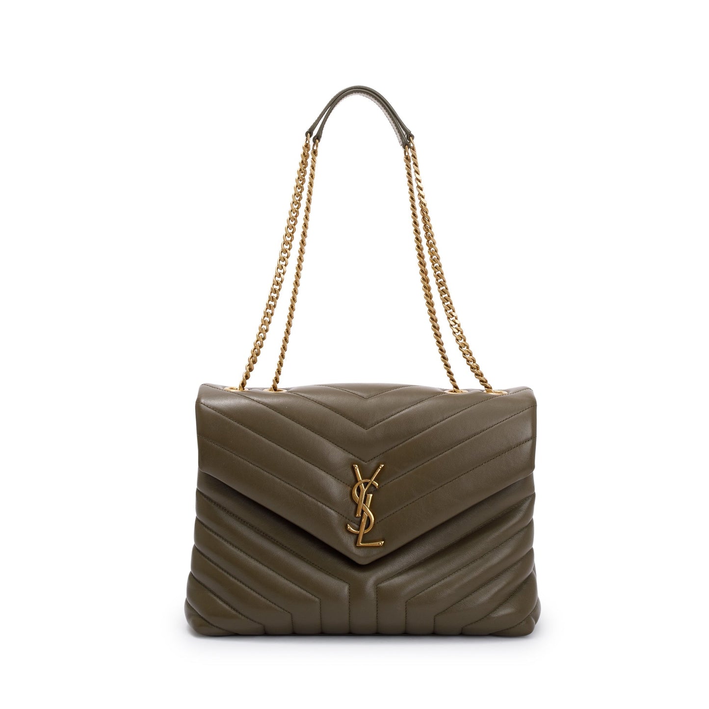 Saint Laurent 2020 Olive Green Medium Loulou Monogram Shoulder Bag