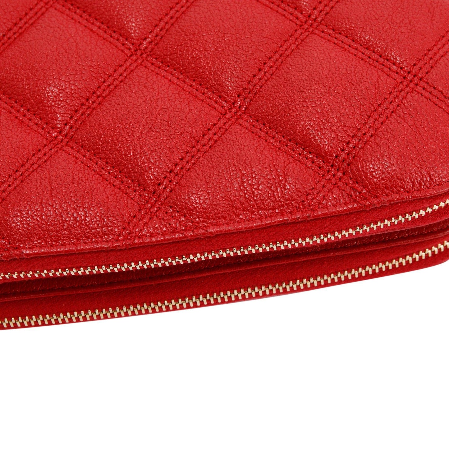 Saint Laurent 2020 Red Quilted Mini Becky Double Zip Bag