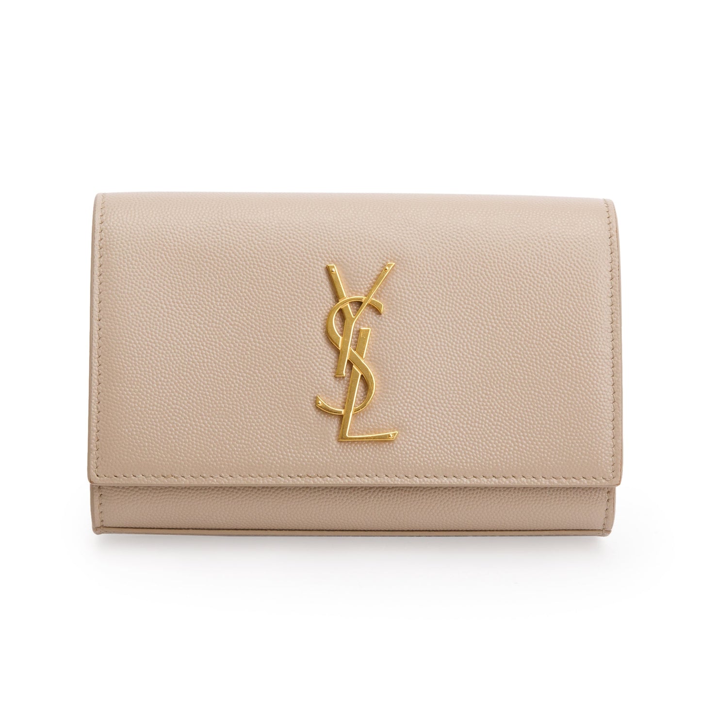 Saint Laurent 2021 Beige Grain De Poudre Leather Kate Belt Bag
