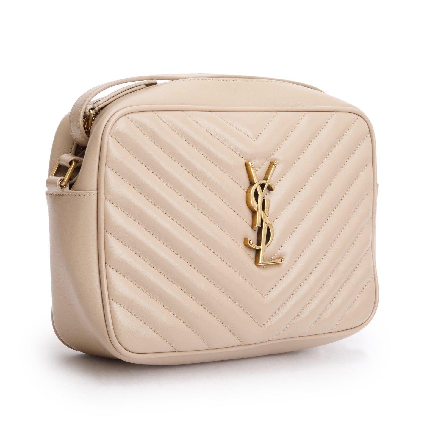 Saint Laurent 2021 Beige Quilted Leather Lou Camera Bag