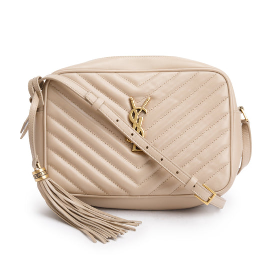 Saint Laurent 2021 Beige Quilted Leather Lou Camera Bag