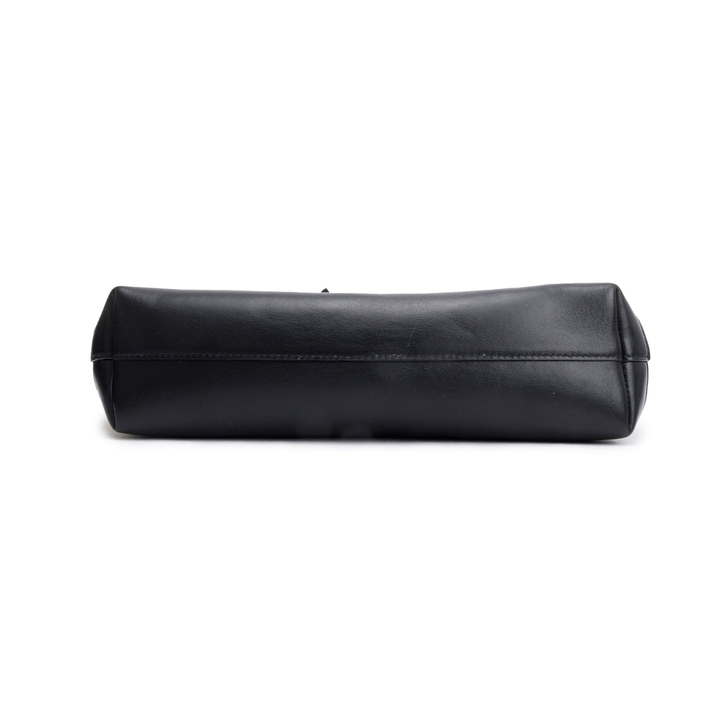 Saint Laurent 2021 Black Calfskin Leather Neutral Jaguar Raffia Toy Shopping Tote