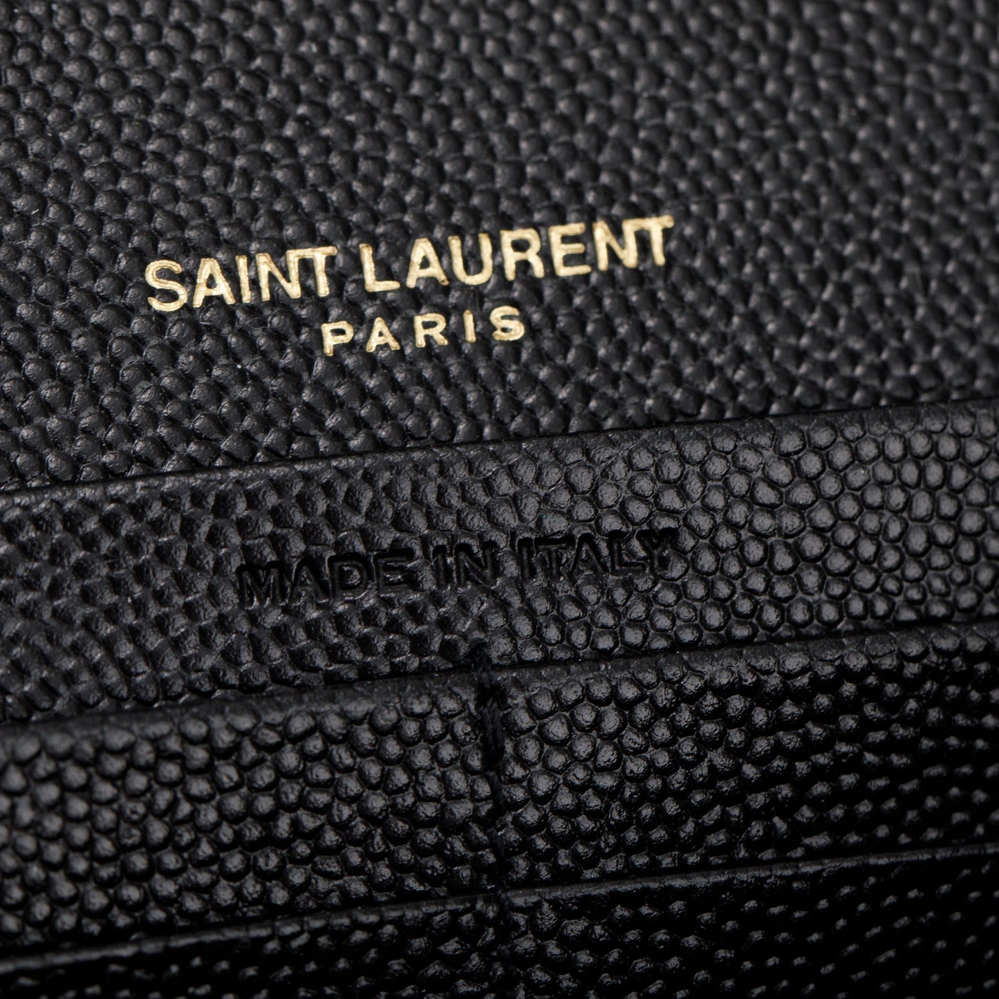 Saint Laurent 2021 Black Grain De Poudre Leather Cassandre Matelasse Large Flap Wallet