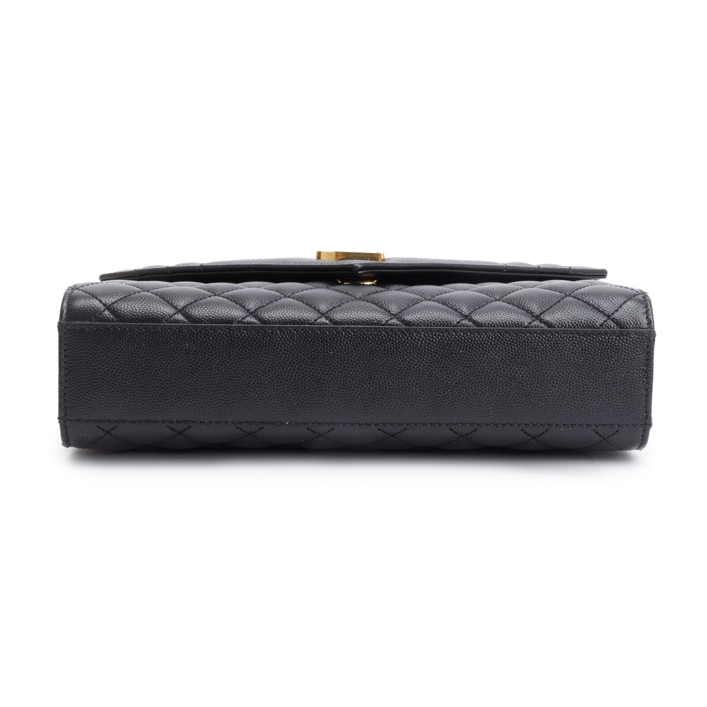 Saint Laurent 2021 Black Grained De Poudre Medium Envelope Shoulder Bag