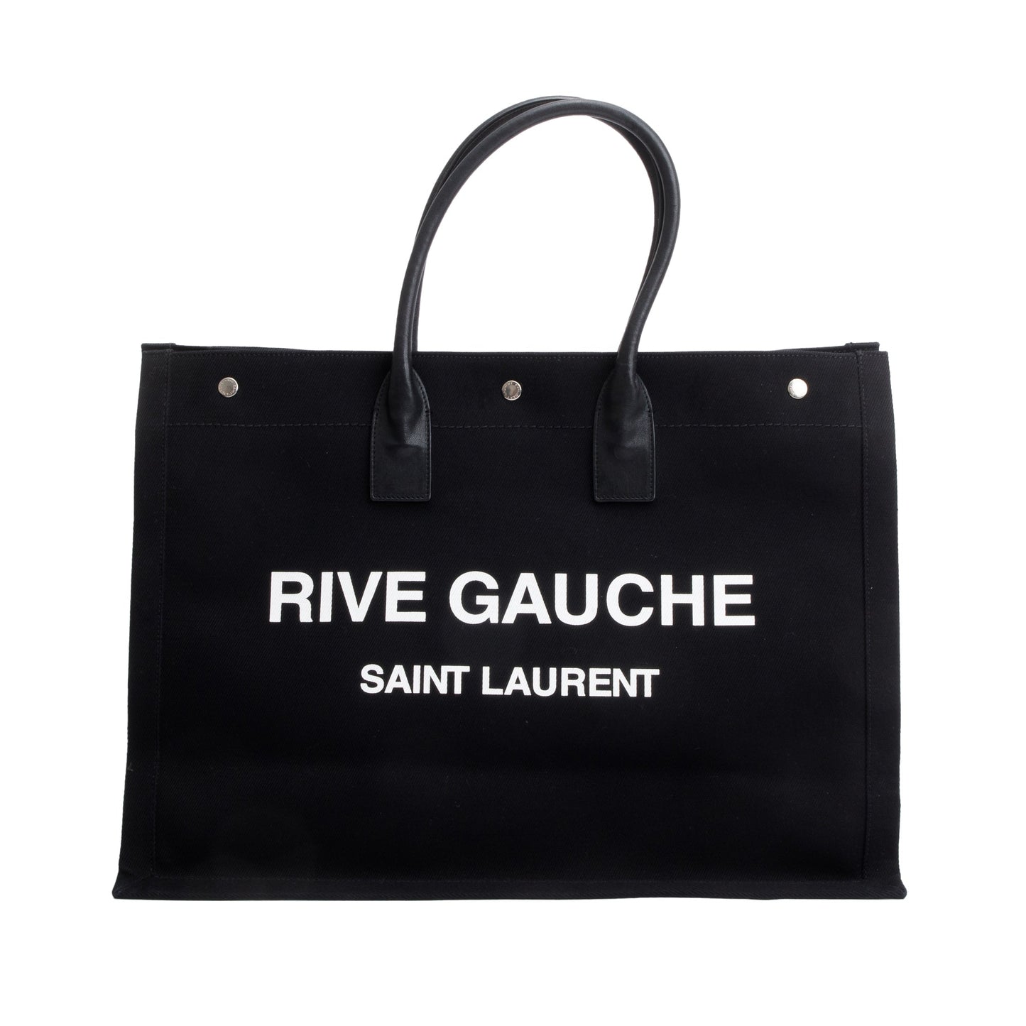 Saint Laurent 2021 Black Large Rive Gauche Canvas Tote