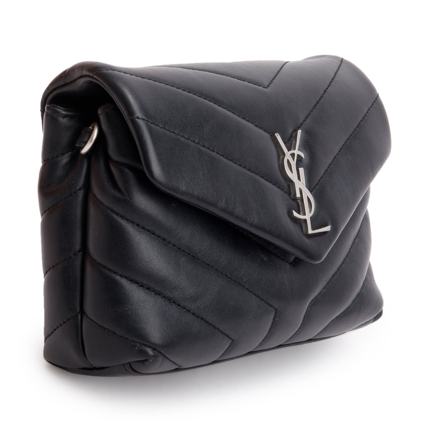 Saint Laurent 2021 Black Monogram Matelasse Toy Loulou Crossbody Bag