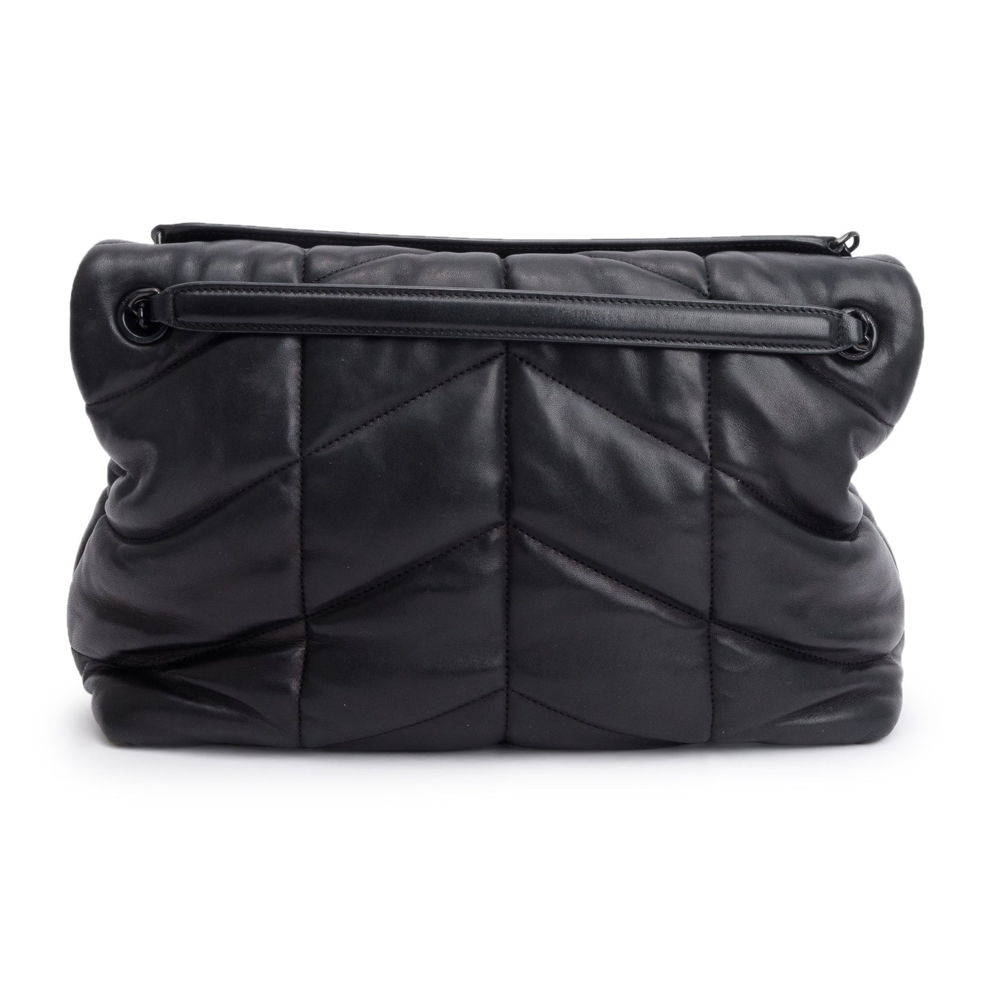Saint Laurent 2021 Black Nappa Leather Medium Puffer Loulou Shoulder Bag