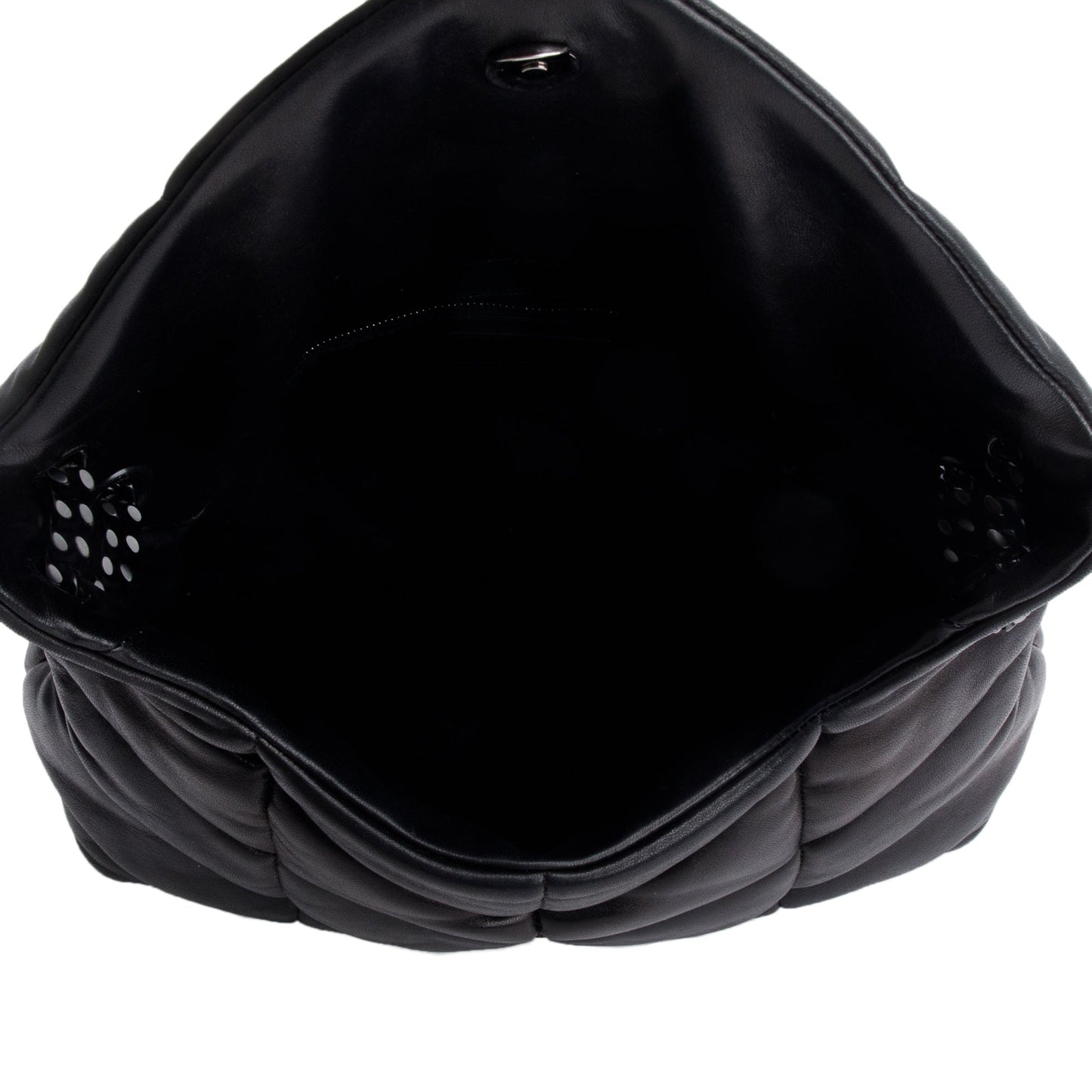 Saint Laurent 2021 Black Nappa Leather Medium Puffer Loulou Shoulder Bag
