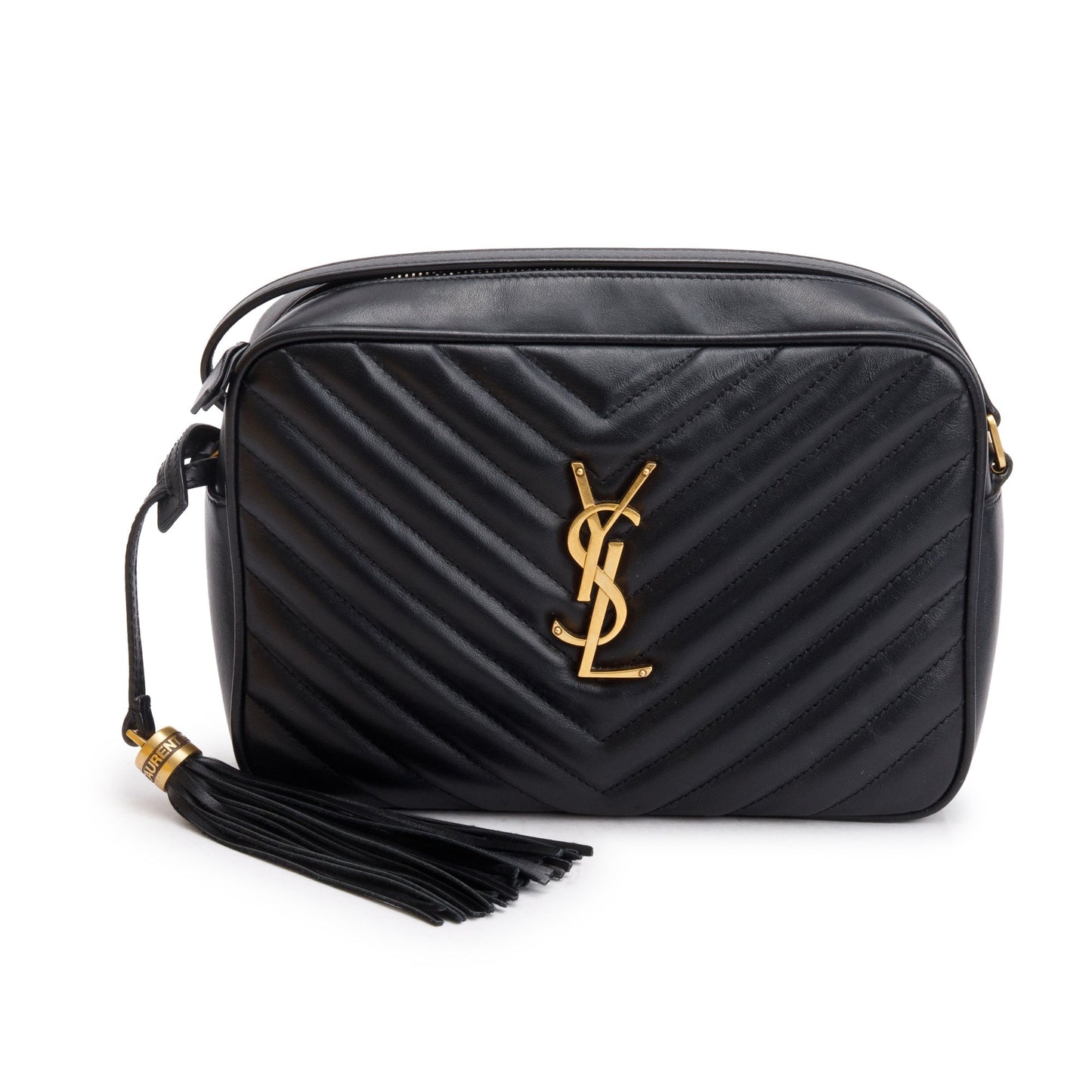 Saint Laurent 2021 Black Quilted Leather Lou Camera Bag