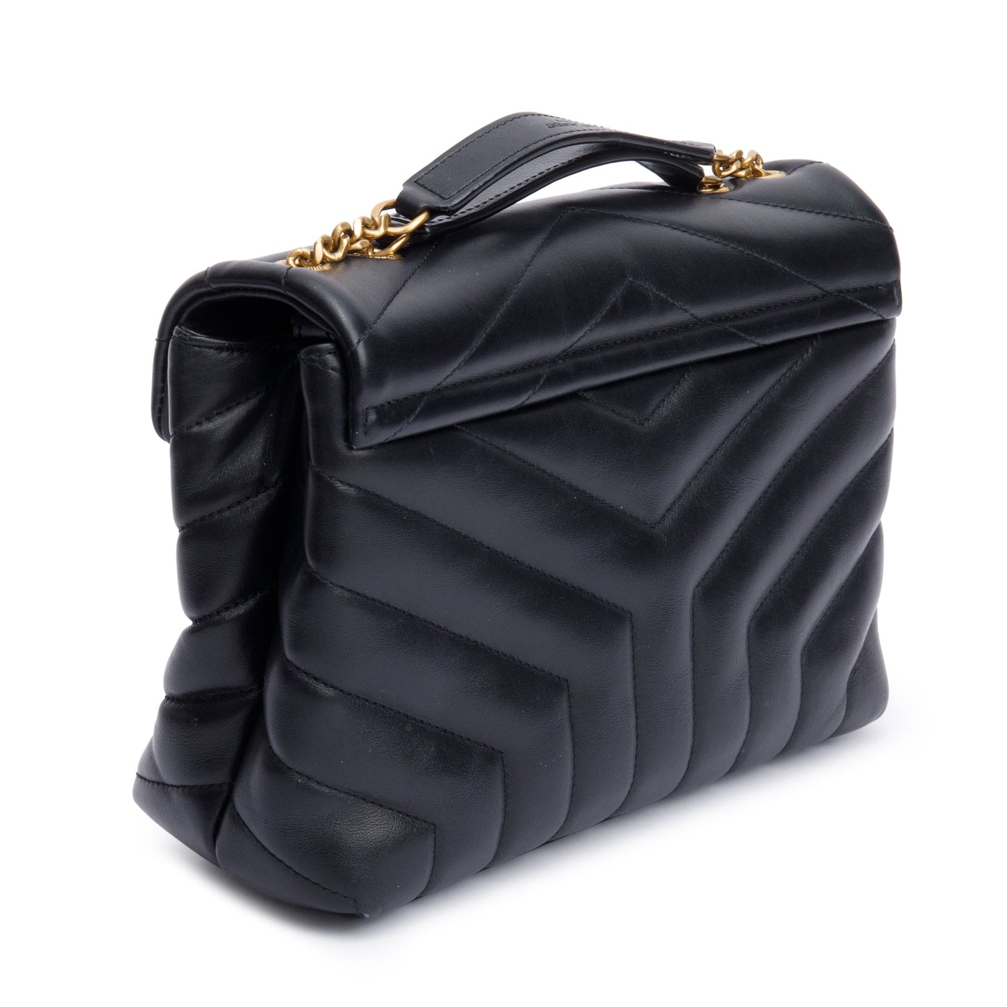 Saint Laurent 2021 Black Quilted Leather Small Loulou Monogram Shoulder Bag