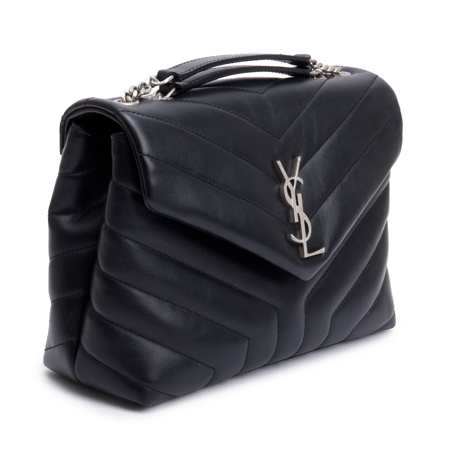 Saint Laurent 2021 Black Quilted Leather Small Loulou Shoulder Bag