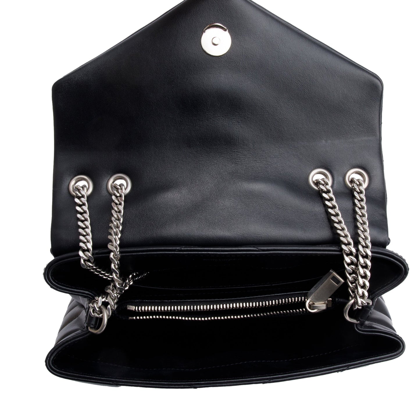 Saint Laurent 2021 Black Quilted Leather Small Loulou Shoulder Bag