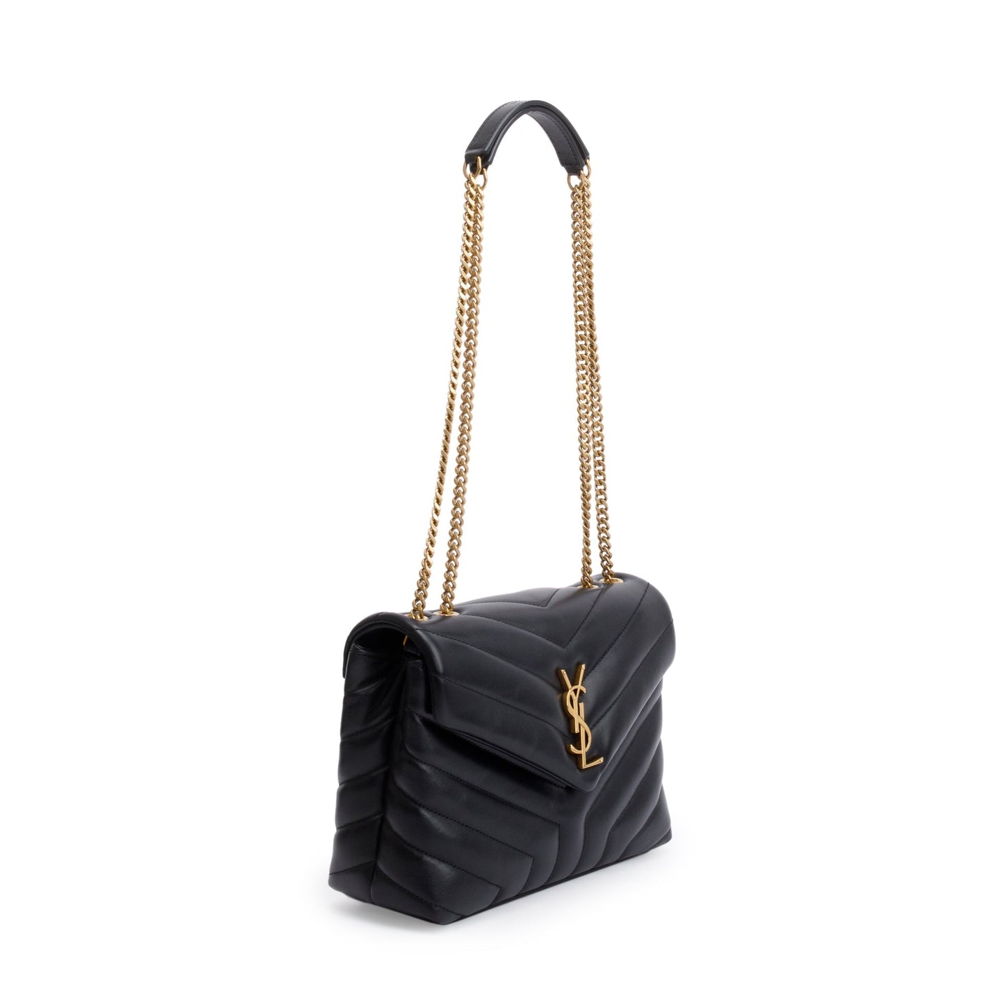 Saint Laurent 2021 Black Quilted Leather Small Loulou Shoulder Bag