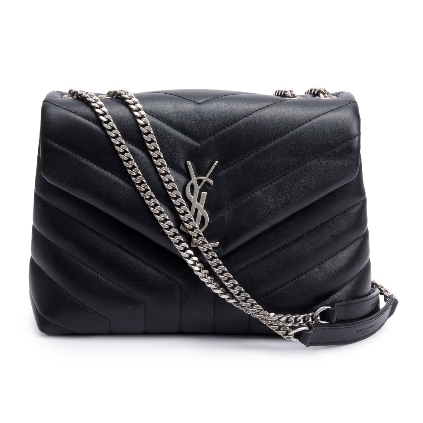 Saint Laurent 2021 Black Quilted Leather Small Loulou Shoulder Bag