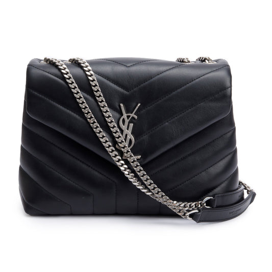 Saint Laurent 2021 Black Quilted Leather Small Loulou Shoulder Bag