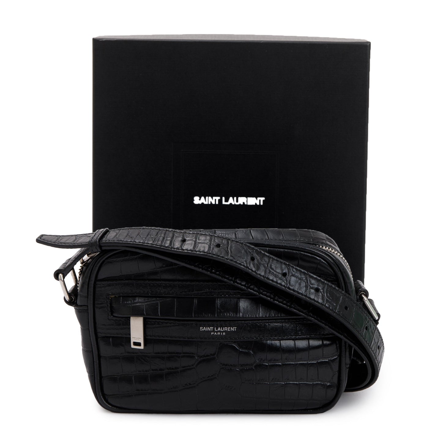 Saint Laurent 2021 Croc-Embossed Camp Camera Bag
