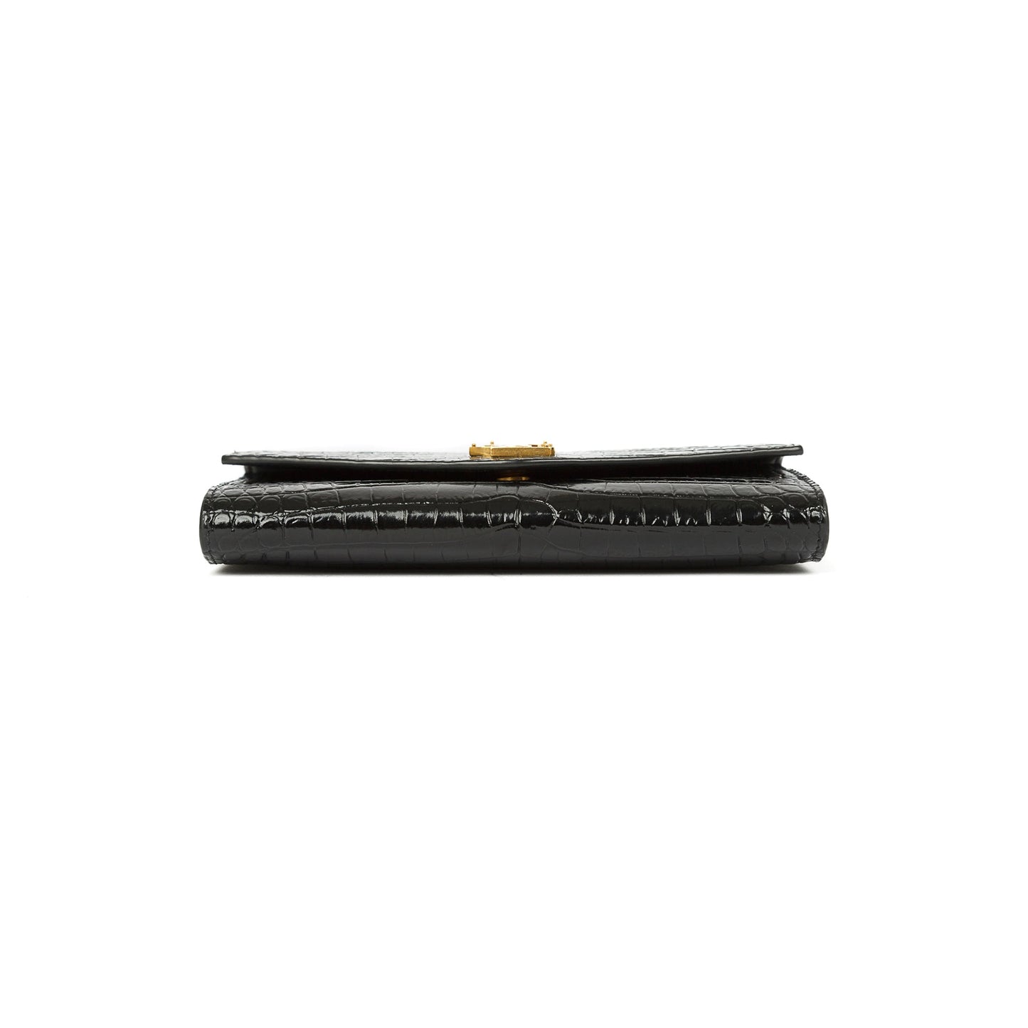 Saint Laurent 2021 Crocodile-Embossed Uptown Chain Wallet