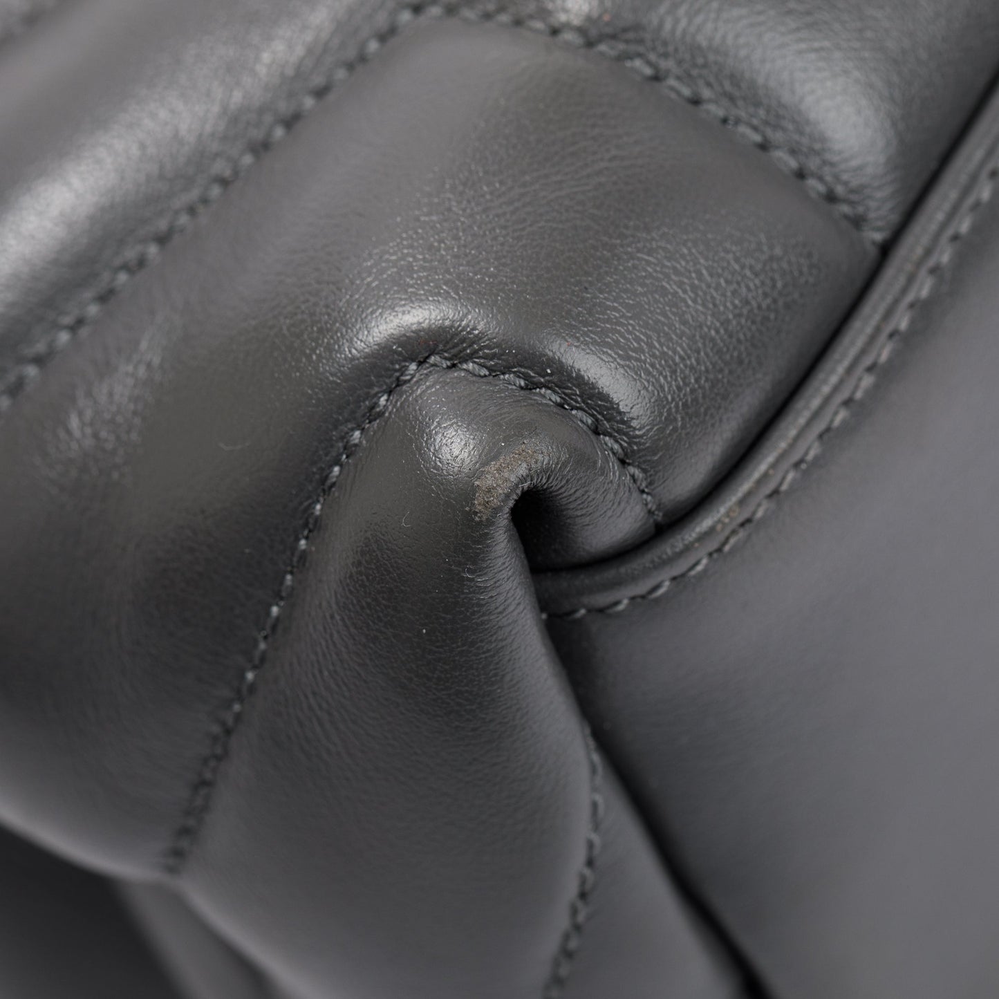Saint Laurent 2021 Grey Calfskin Leather Medium Loulou Monogram Shoulder Bag