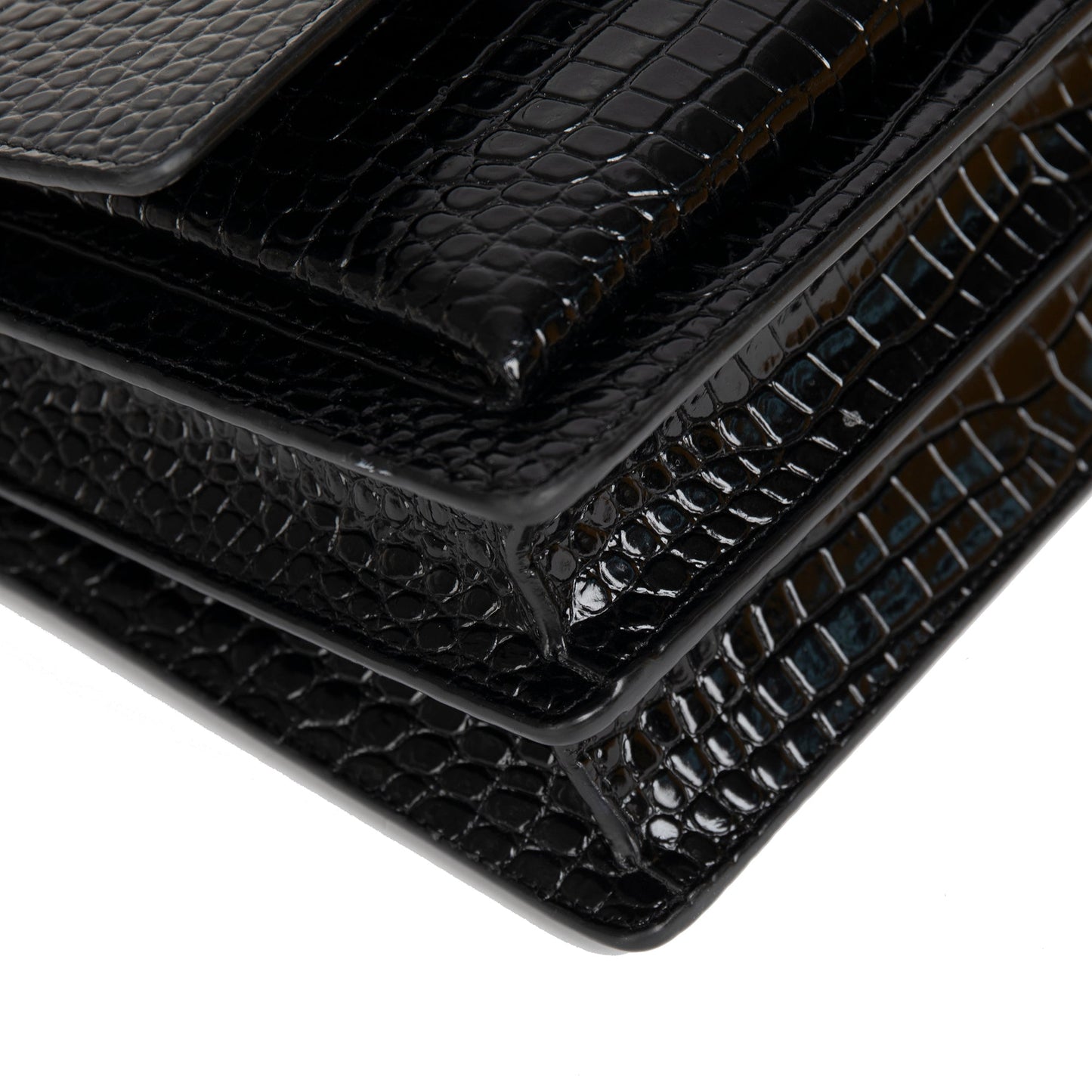 Saint Laurent 2021 Medium Crocodile Embossed Sunset Bag