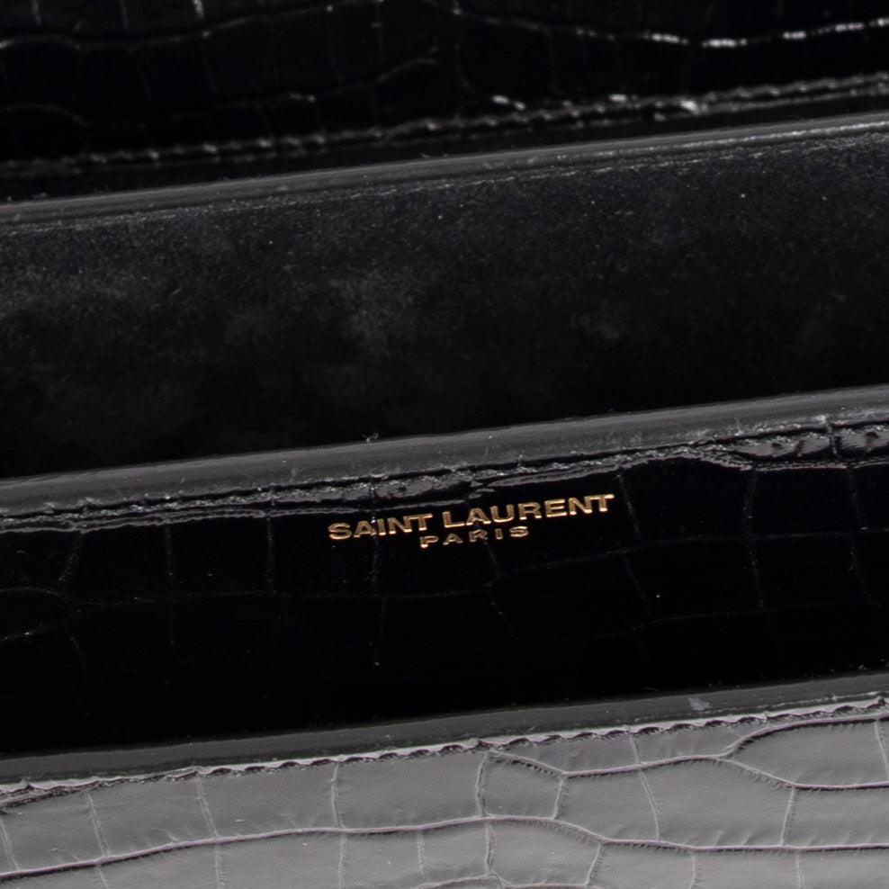 Saint Laurent 2021 Medium Crocodile Embossed Sunset Bag