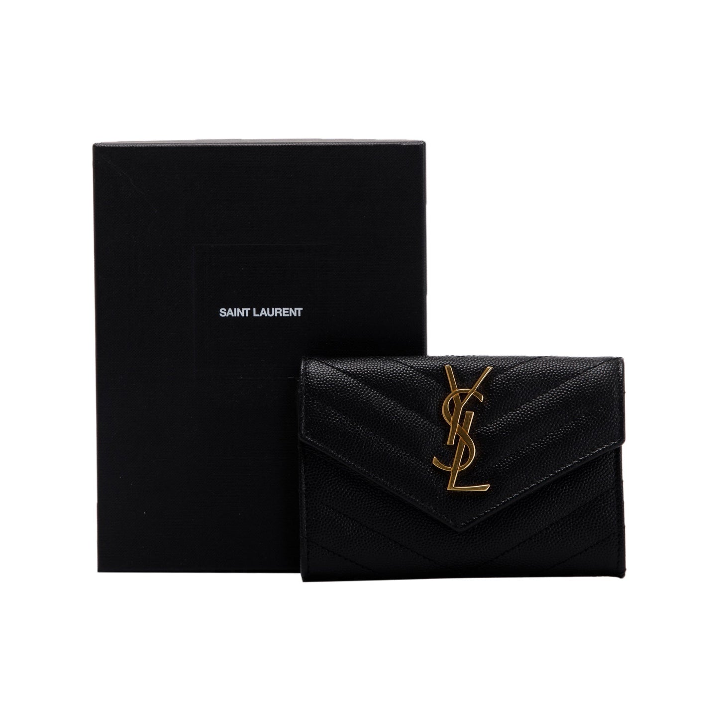 Saint Laurent 2021 Small Cassandre Matelasse Envelope Wallet