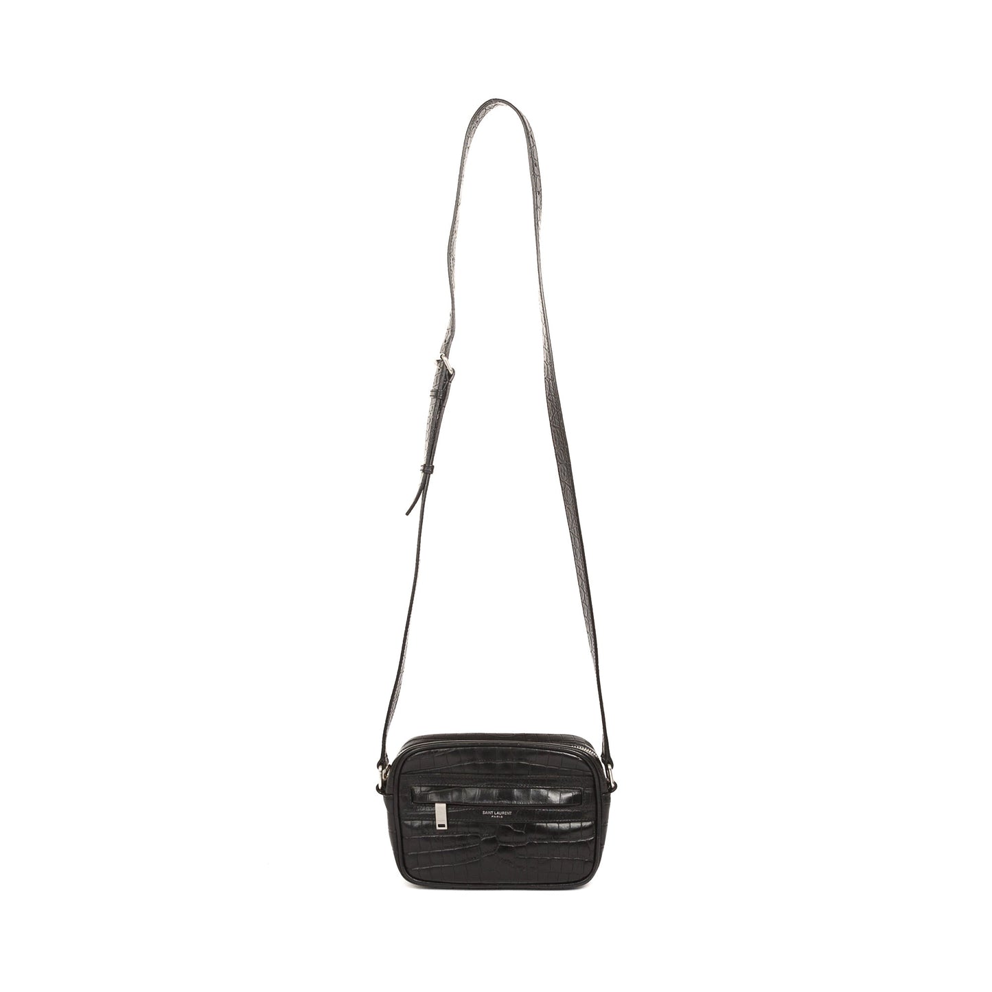 Saint Laurent 2021 Small Croc-Embossed Camp Camera Bag