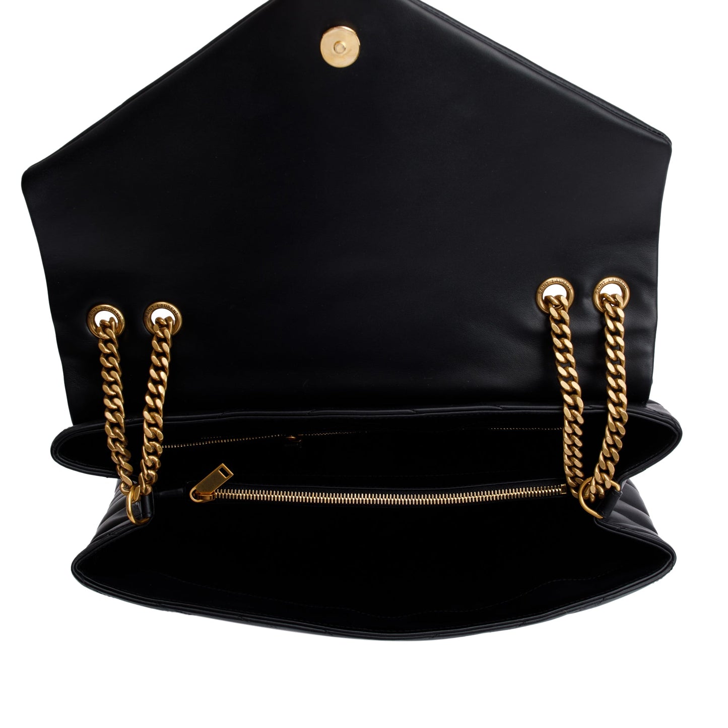 Saint Laurent 2022 Black Calfskin Leather Large Loulou Shoulder Bag