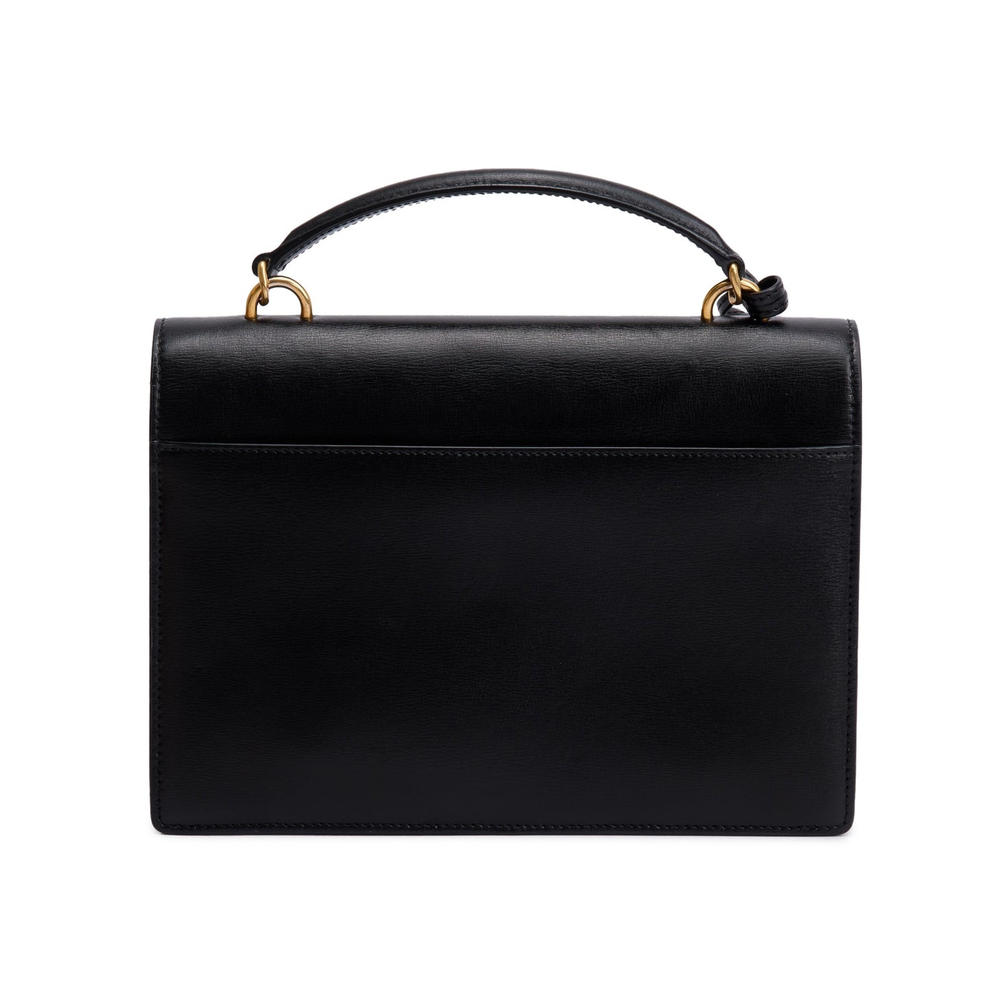 Saint Laurent 2022 Black Calfskin Leather Medium Sunset Handle Bag