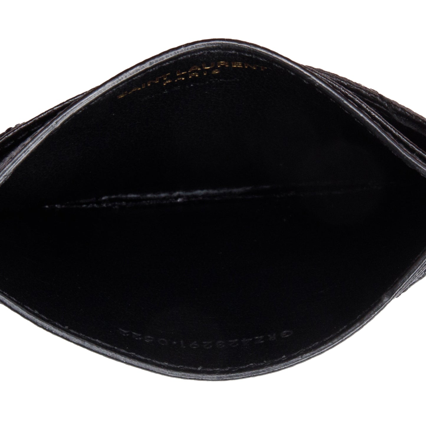 Saint Laurent 2022 Black Grain De Poudre Leather Cassandre Matelasse Card Case